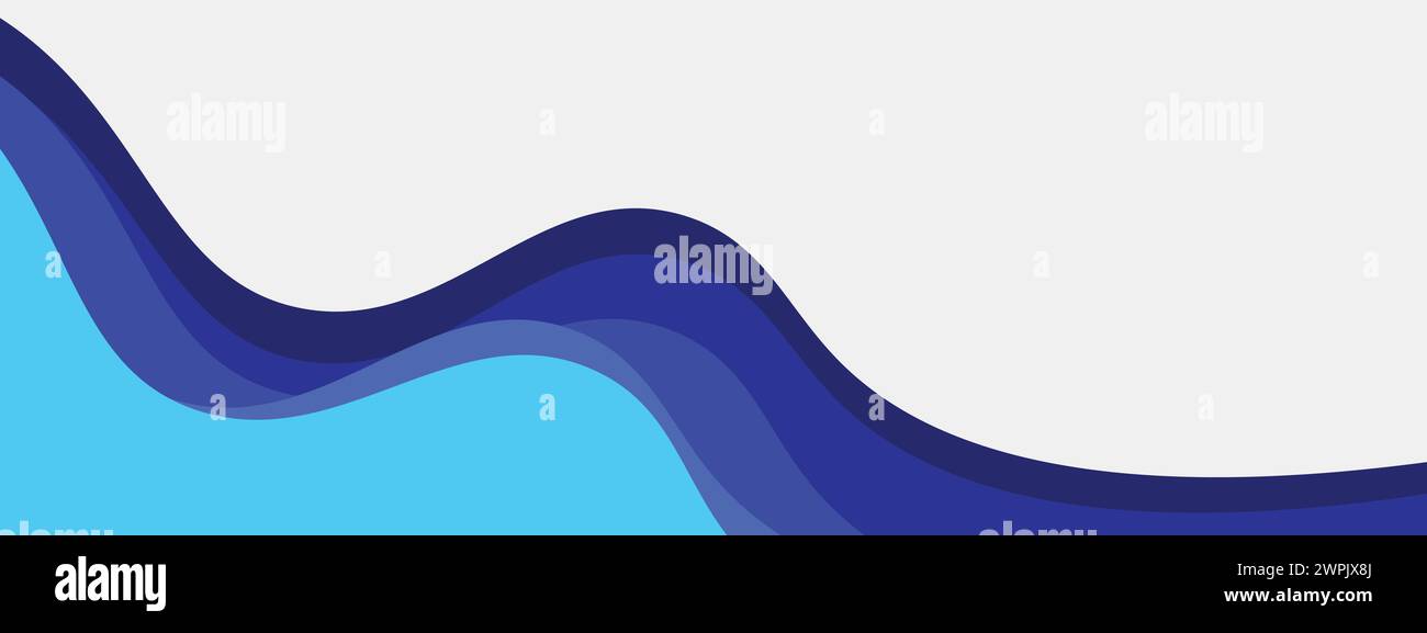 Abstract blue gradient banner template with dynamic background curve ...