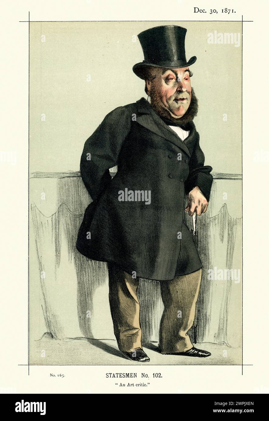 Victorian caricature of William Henry Gregory, an Anglo-Irish writer and politician. By James Tissot. Vanity Fair 1871 Stock Photo