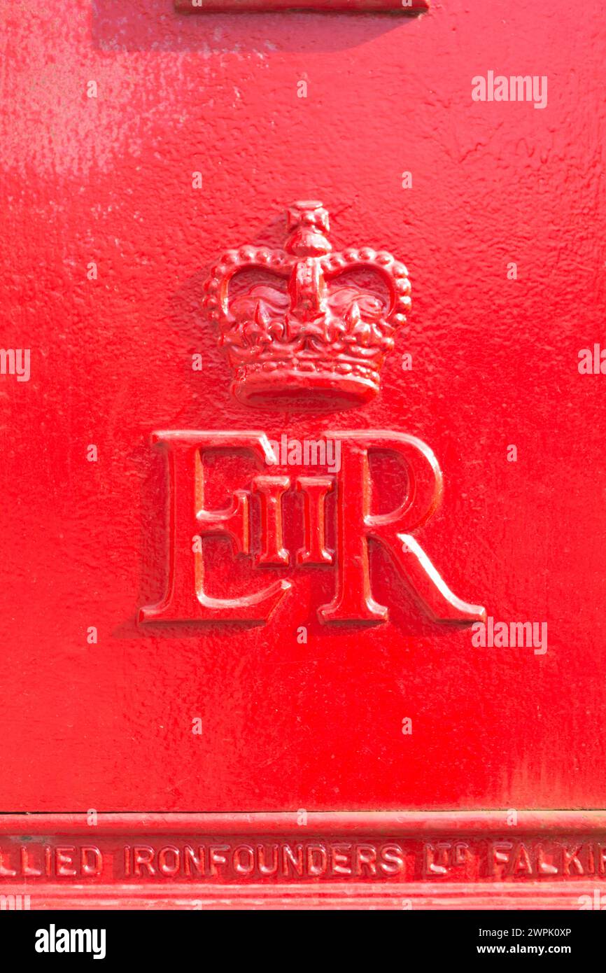 UK, Oxfordshire, Oxford, ER Red post box. Stock Photo