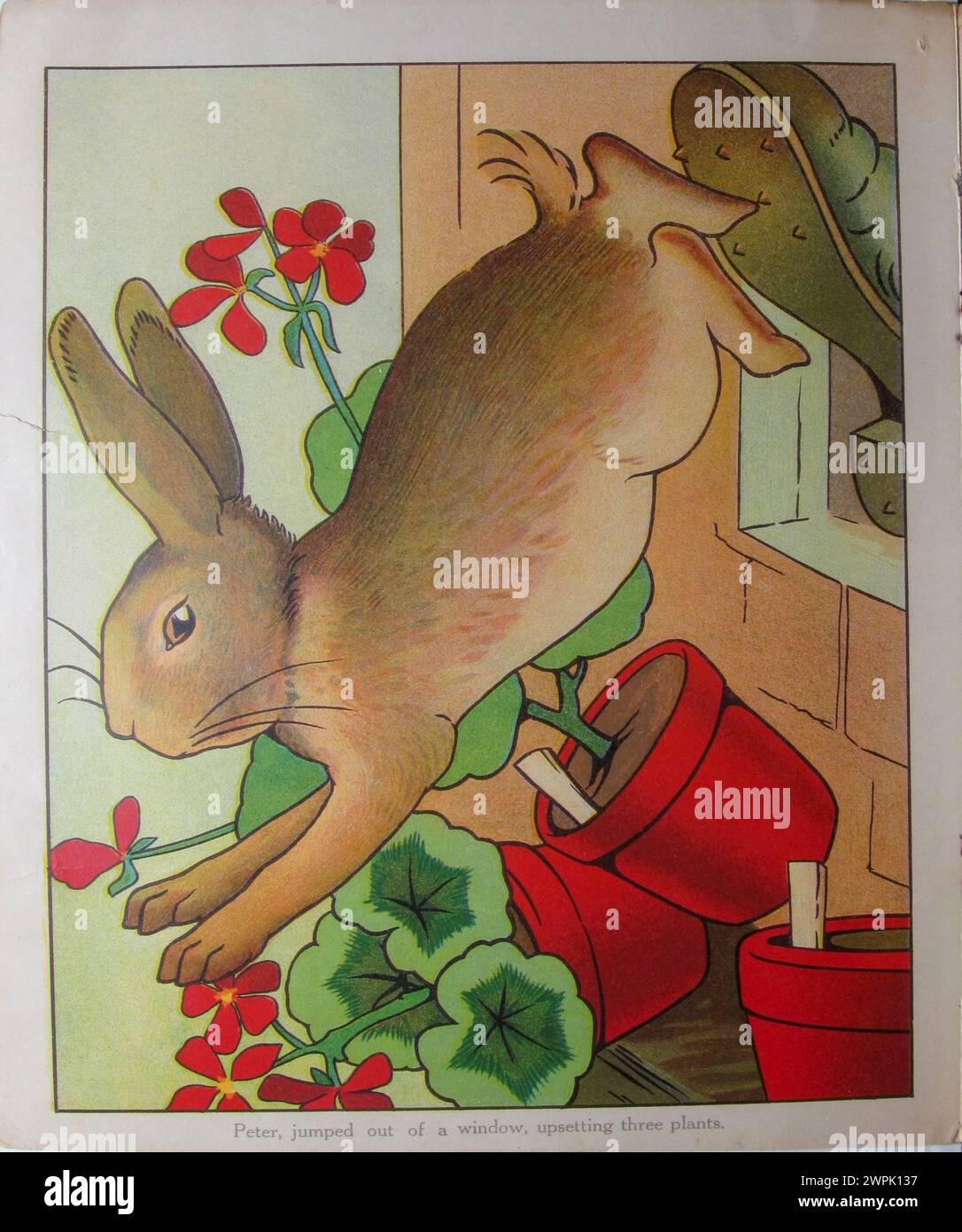 Peter jumped out the window upsetting three plants Peter Rabbit By ...