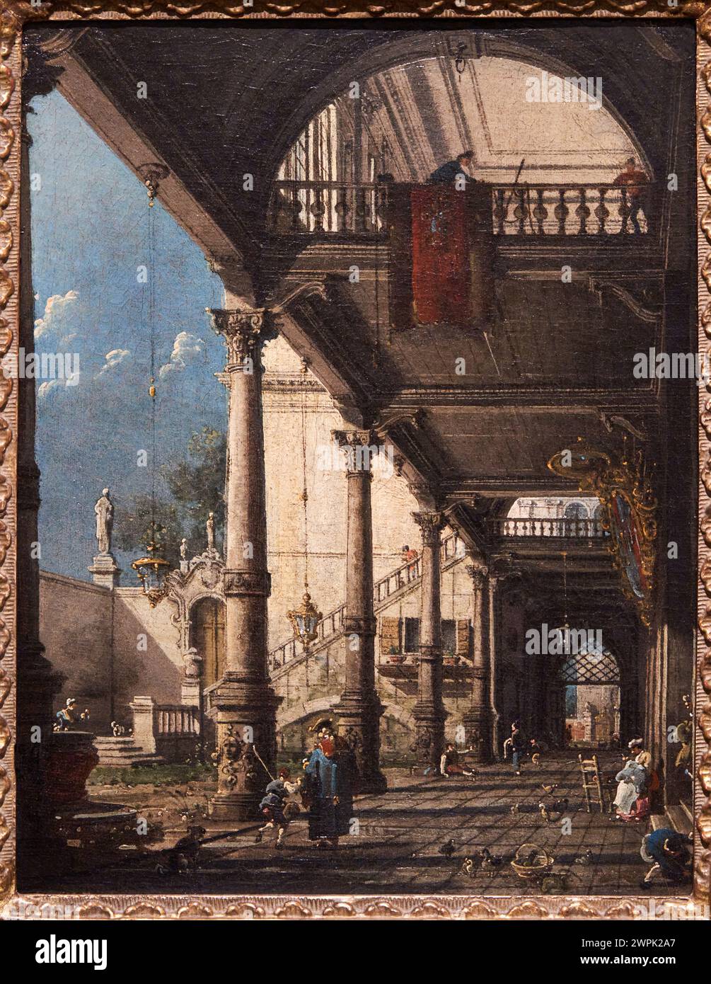 Capriccio with colonnade in the interior of a palace hi-res stock ...