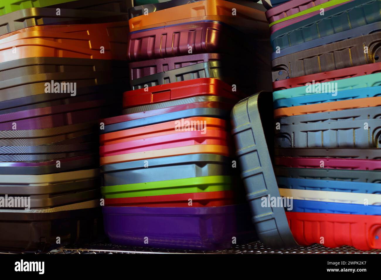 Colourful polypropylene shell for suitcases Stock Photo