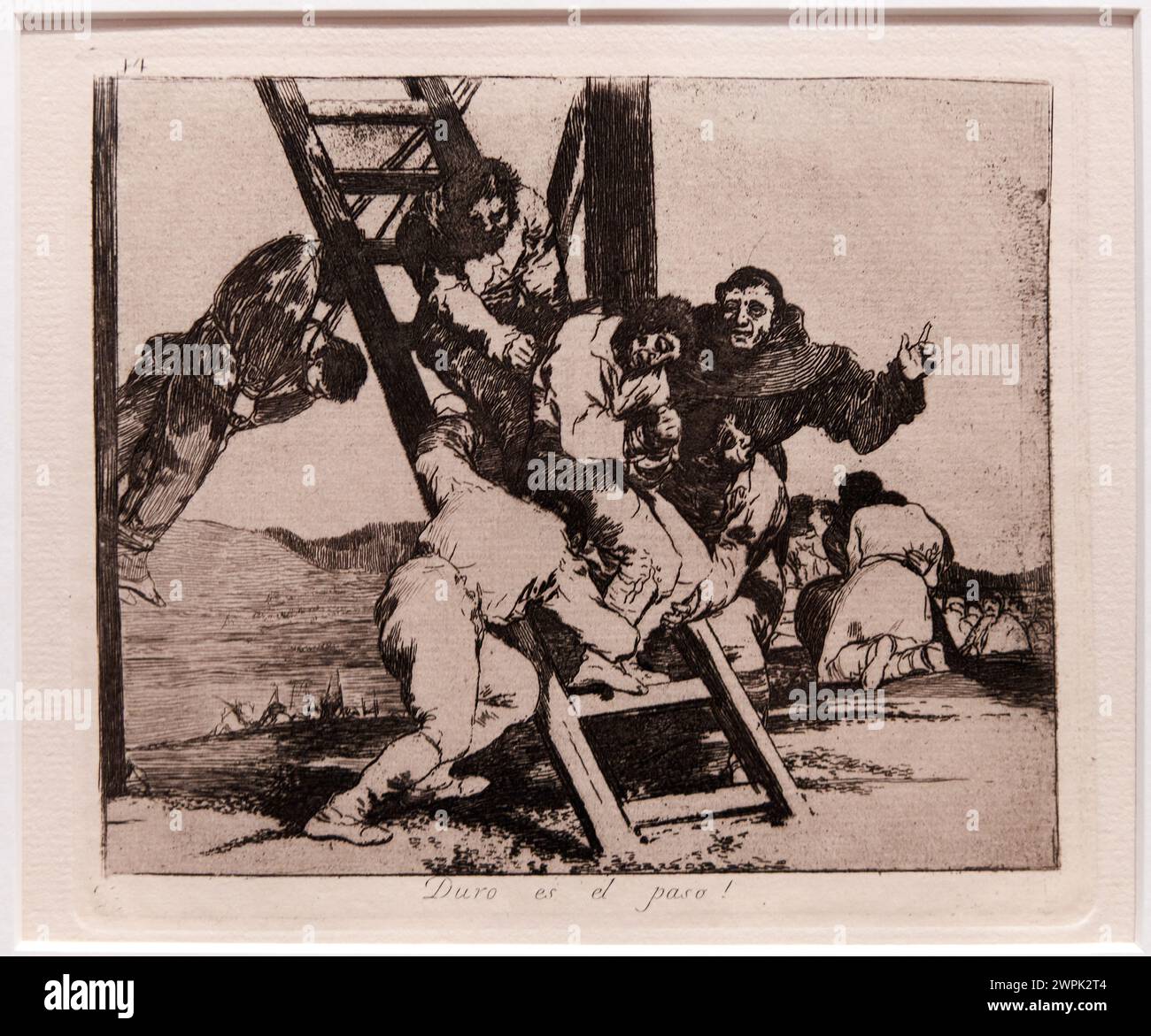 Francisco de Goya (1746-1828), It's a Hard Step! (Disasters of War, plate 14), hacia 1810-1814 Stock Photo