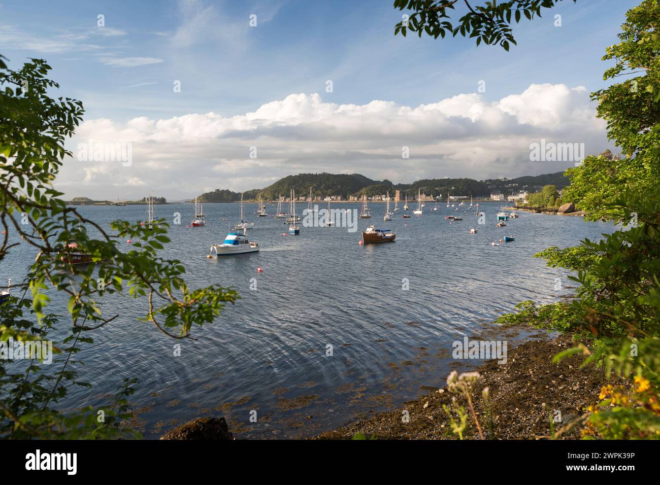 UK, Scotland, Oban harbour and boats. Stock Photo