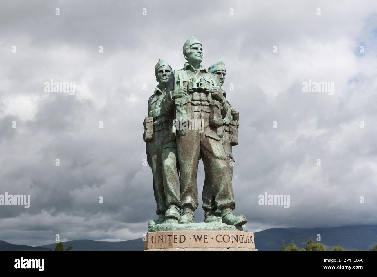 UK, Scotland, The Commando Memorial is a monument in Lochaber, Scotland, dedicated to the men of the British Commando Units during World War II. Stock Photo