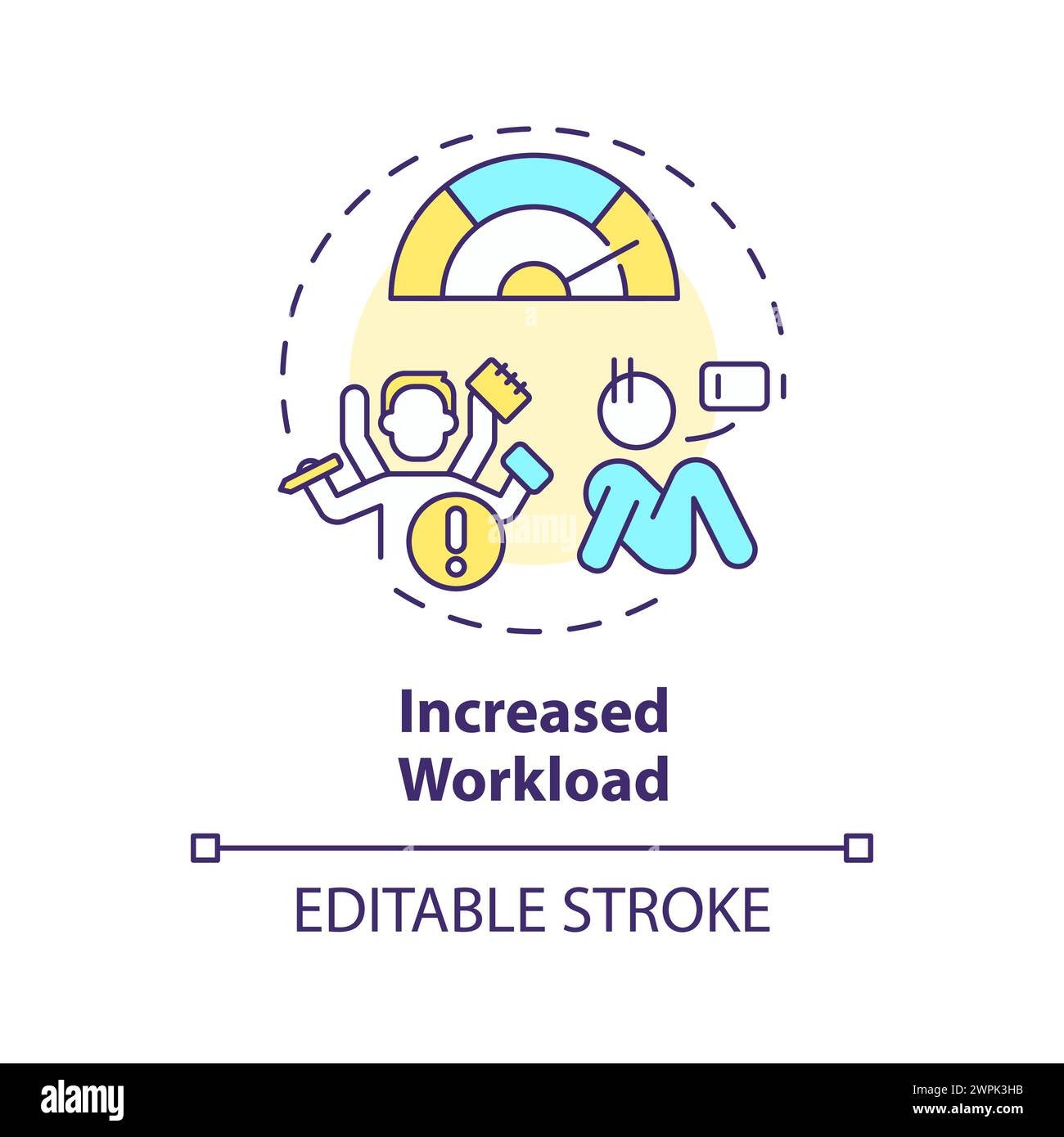 Increased workload multi color concept icon Stock Vector Image & Art ...