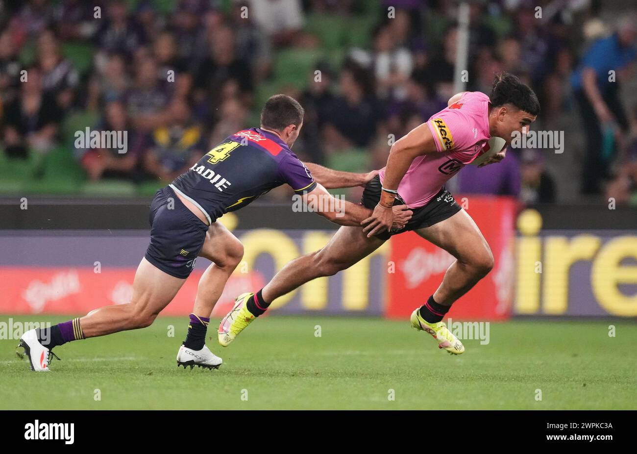 Melbourne, Australia. 08th Mar, 2024. Taylan May of the Panthers runs ...