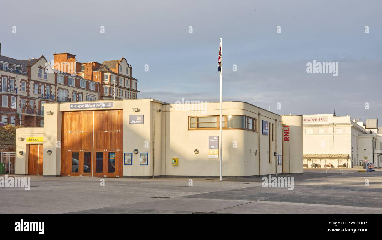 The RNLI Royal National Lifeboat Institution visitor centre at Bridlington, Yorkshire on the north east coast of England Stock Photo