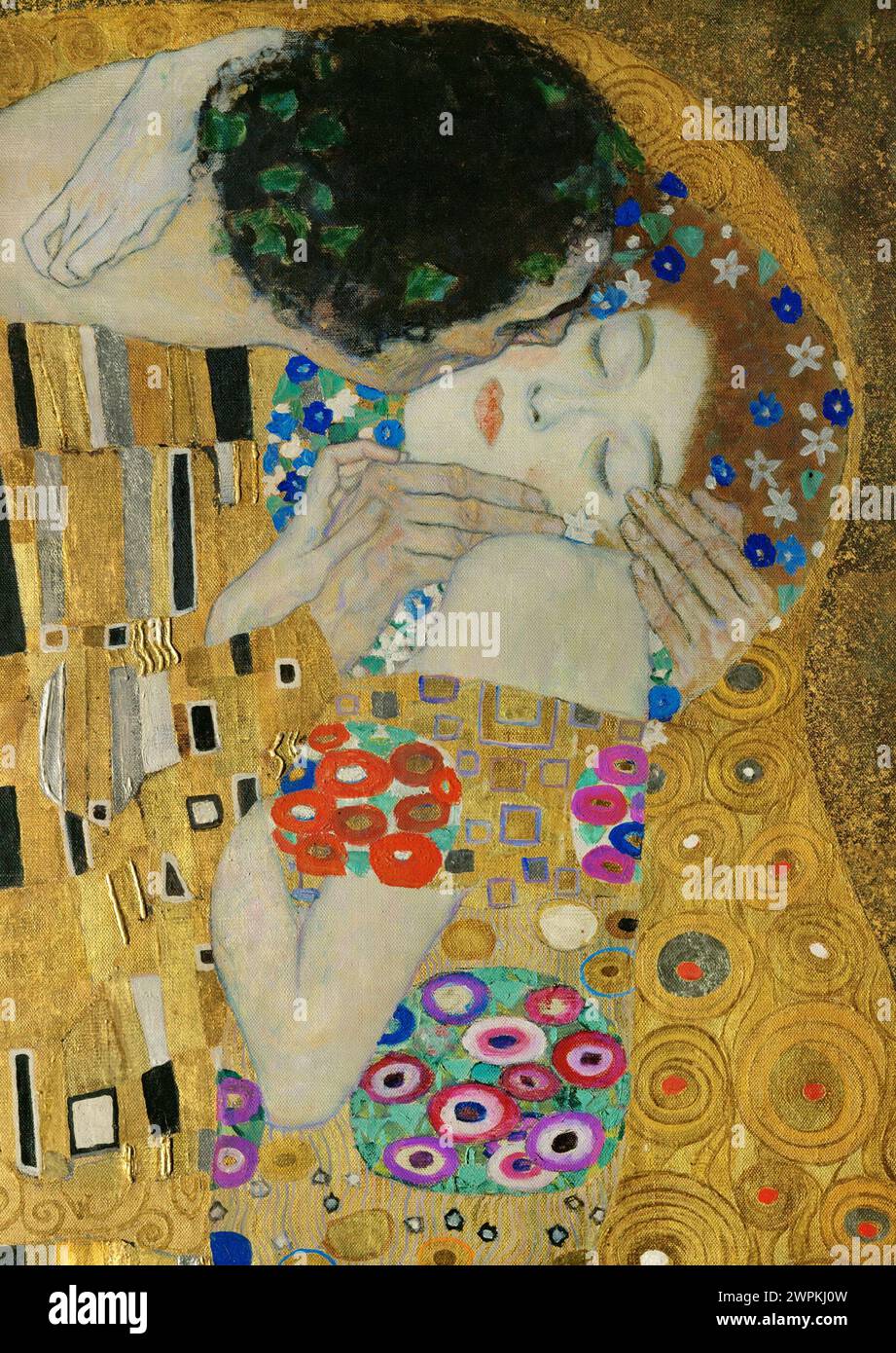 The Kiss (fragment) Gustav Klimt (1862-1918) Stock Photo