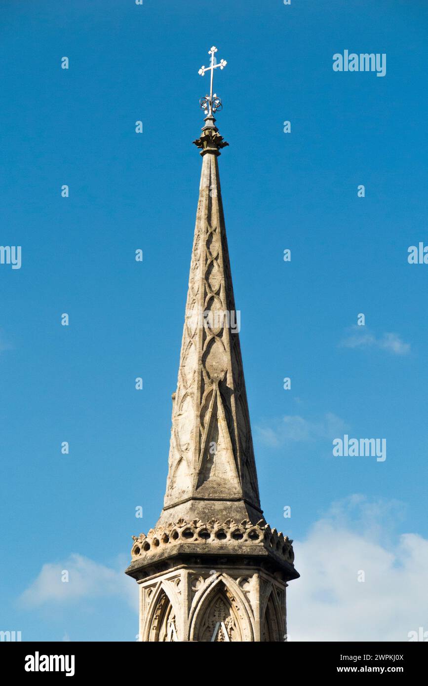Top of Banbury Cross, Banbury, UK, on a sunny day with blue sky / skies. Victorian monument erected in 1859 for a royal wedding / marriage. (134)(134) Stock Photo