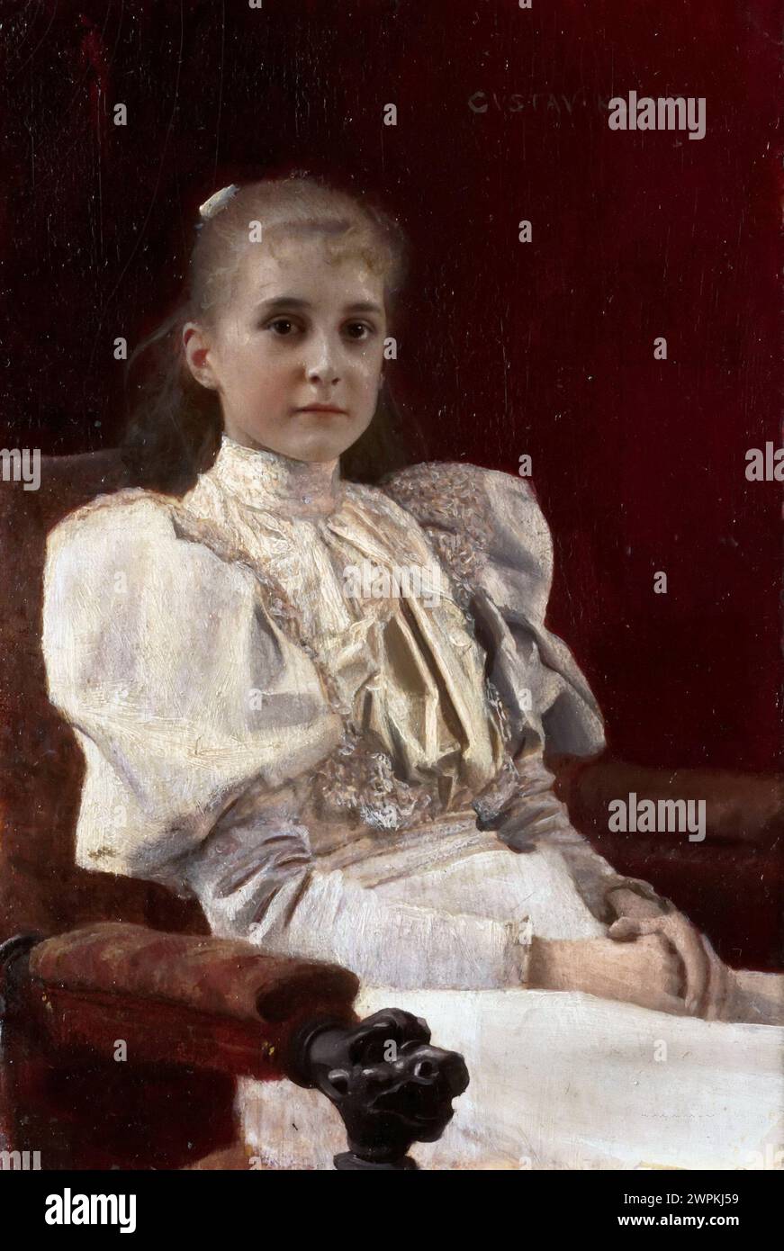 Seated Young Girl Gustav Klimt (1862-1918) Stock Photo