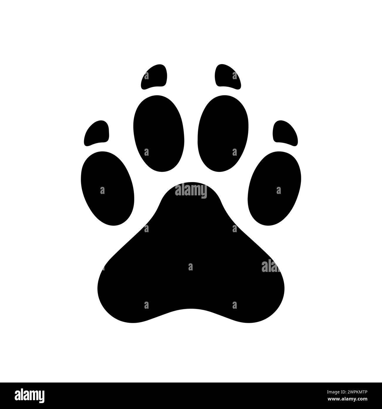 Paw print icon. Dog or cat paw print icon in flat design. Stock Vector