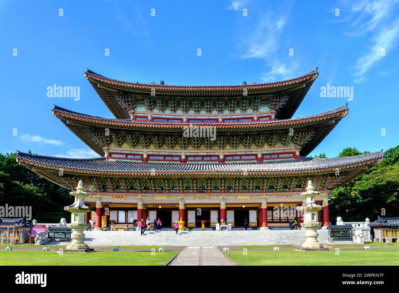 Yakcheonsa Buddhist Temple, 30 meters high, spanning 3305 square meters, the largest temple in Asia, Jeju Island, South Korea, Asia Copyright: LynnxGa Stock Photo