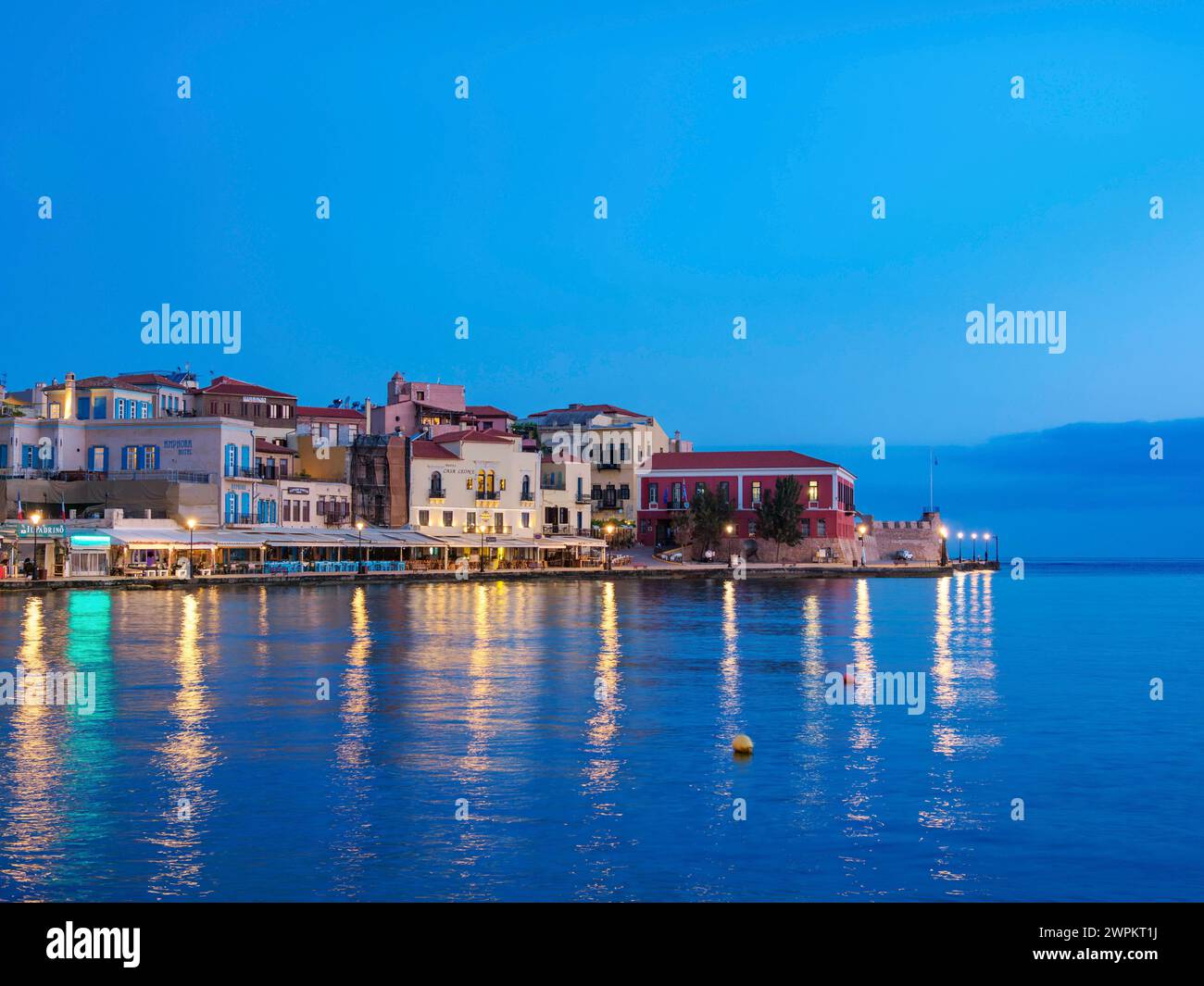 Old town waterfront at dawn, City of Chania, Crete, Greek Islands, Greece, Europe Copyright: KarolxKozlowski 1245-2674 Stock Photo