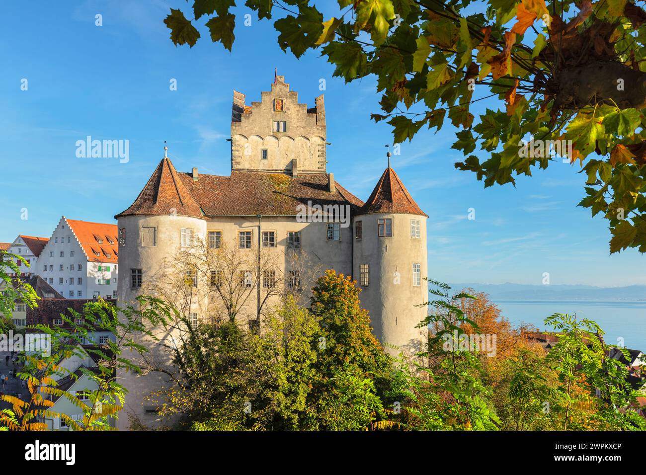 Old Castle, Meersburg, Lake Constance (Bodensee), Upper Swabia, Baden-Wurttemberg, Germany, Europe Stock Photo