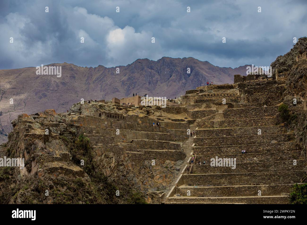Ollantaytambo agricultural terraces, Peru, South America Stock Photo ...