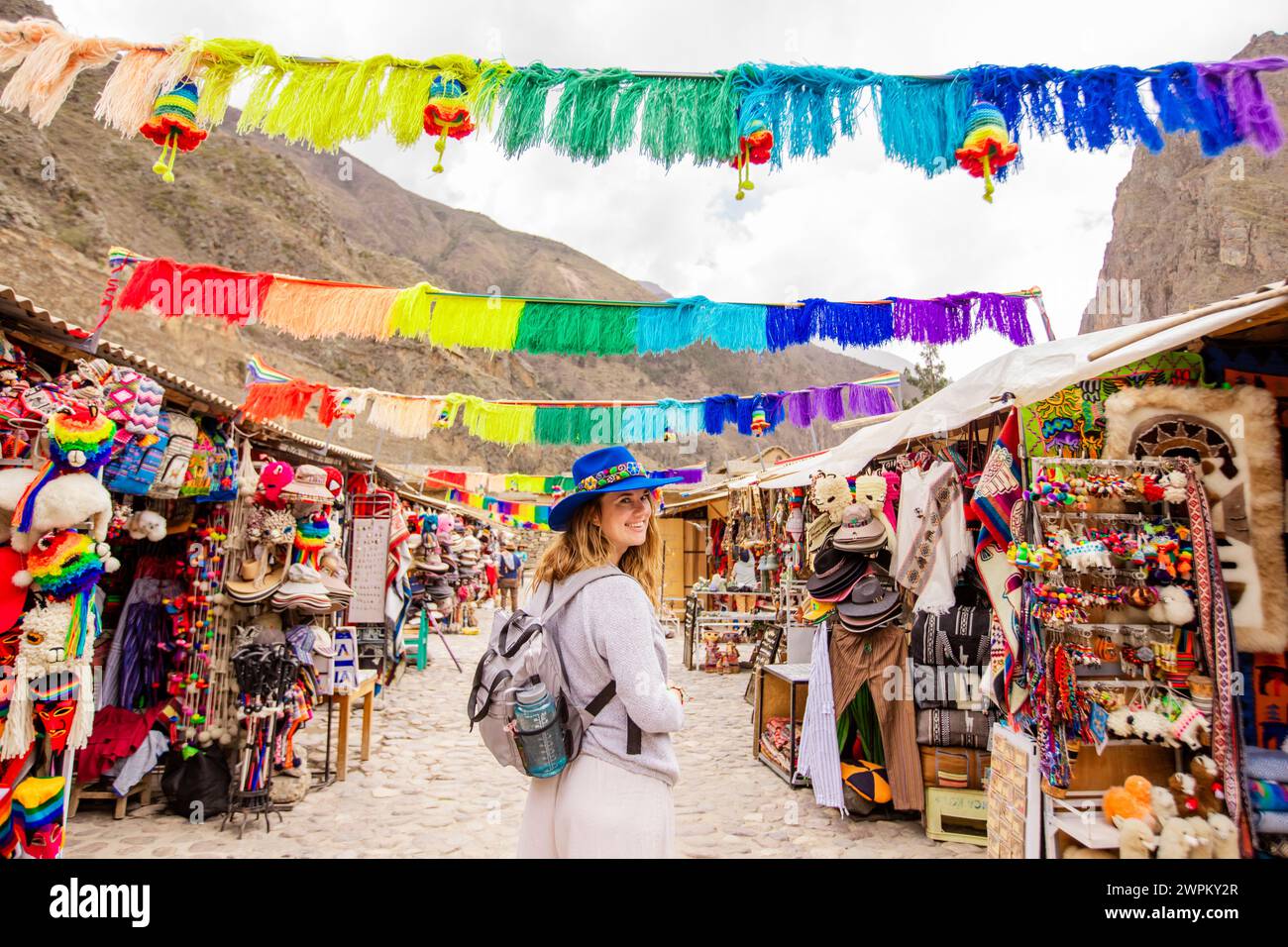Ollantaytambo marketplace, Peru, South America Stock Photo