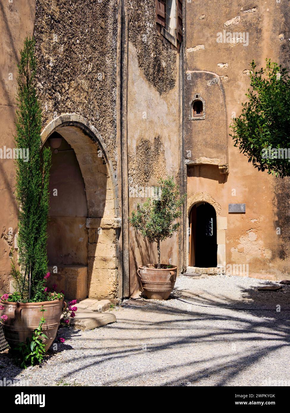 Arkadi Monastery, Rethymno Region, Crete, Greek Islands, Greece, Europe Stock Photo