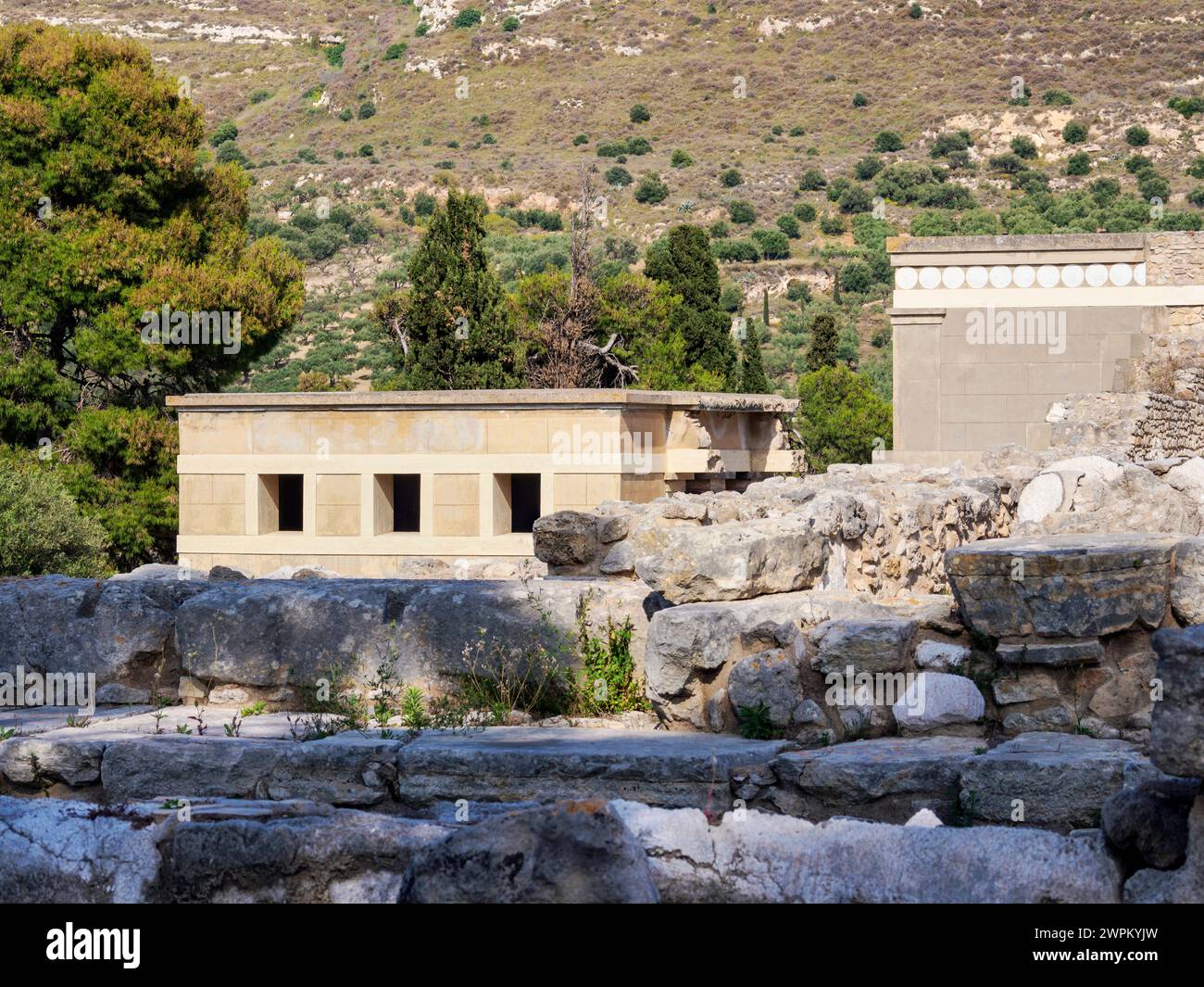 Palace of Minos, Knossos, Heraklion Region, Crete, Greek Islands, Greece, Europe Stock Photo