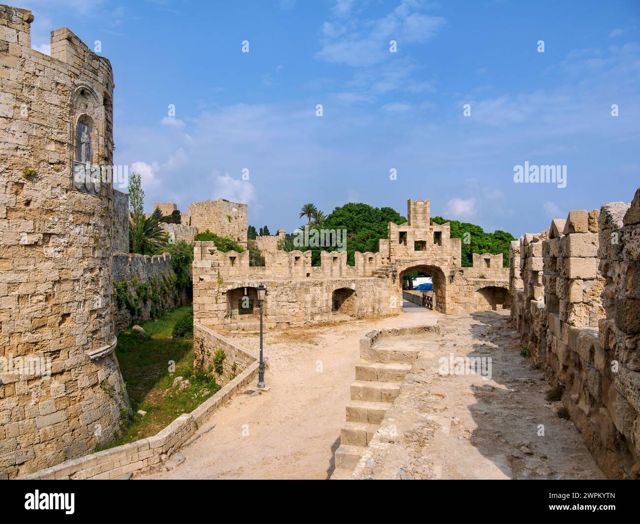 Saint Paul's Gate, Medieval Old Town, Rhodes City, Rhodes Island, Dodecanese, Greek Islands, Greece, Europe Stock Photo