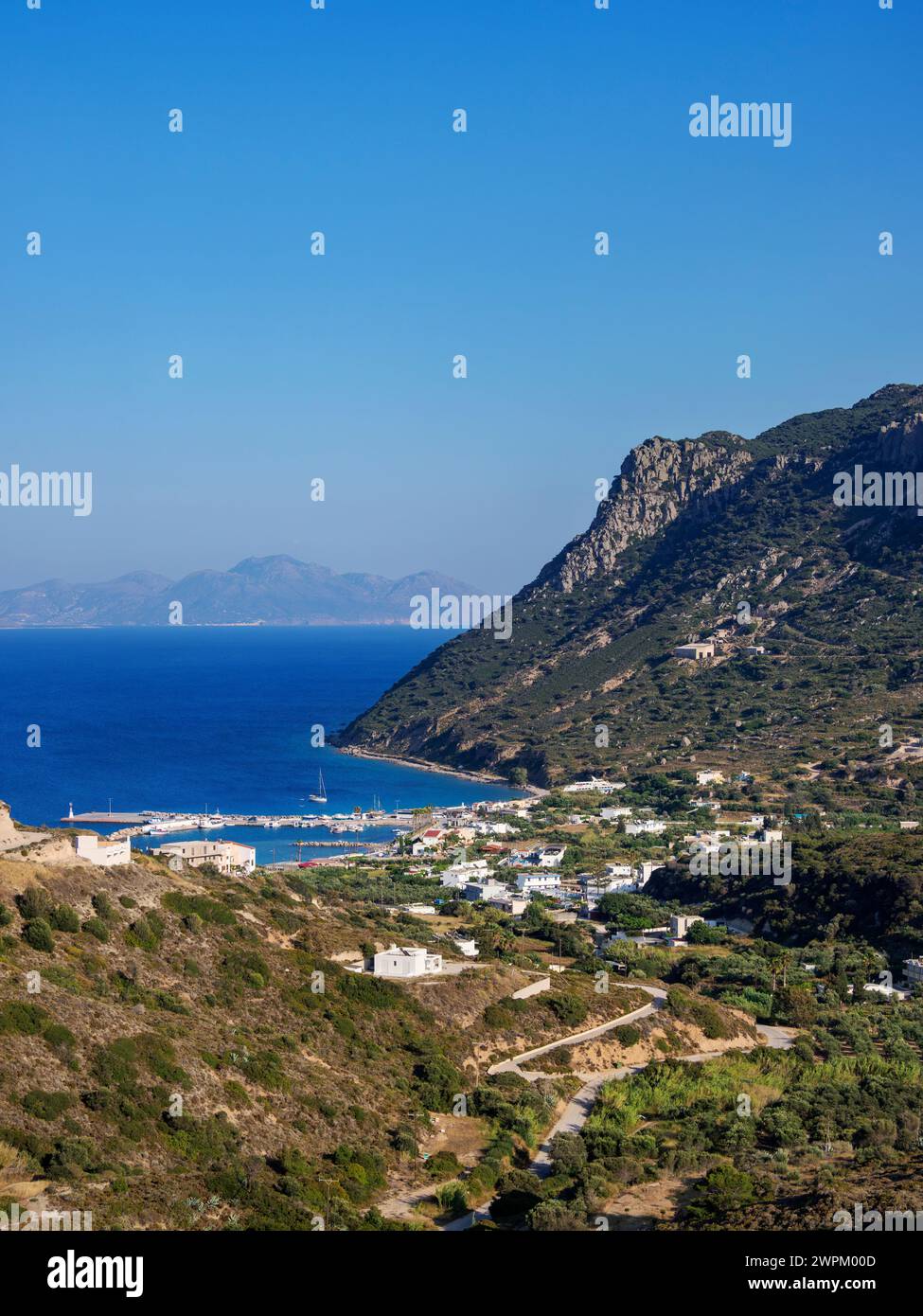 Kamari Bay, elevated view, Kos Island, Dodecanese, Greek Islands, Greece, Europe Stock Photo