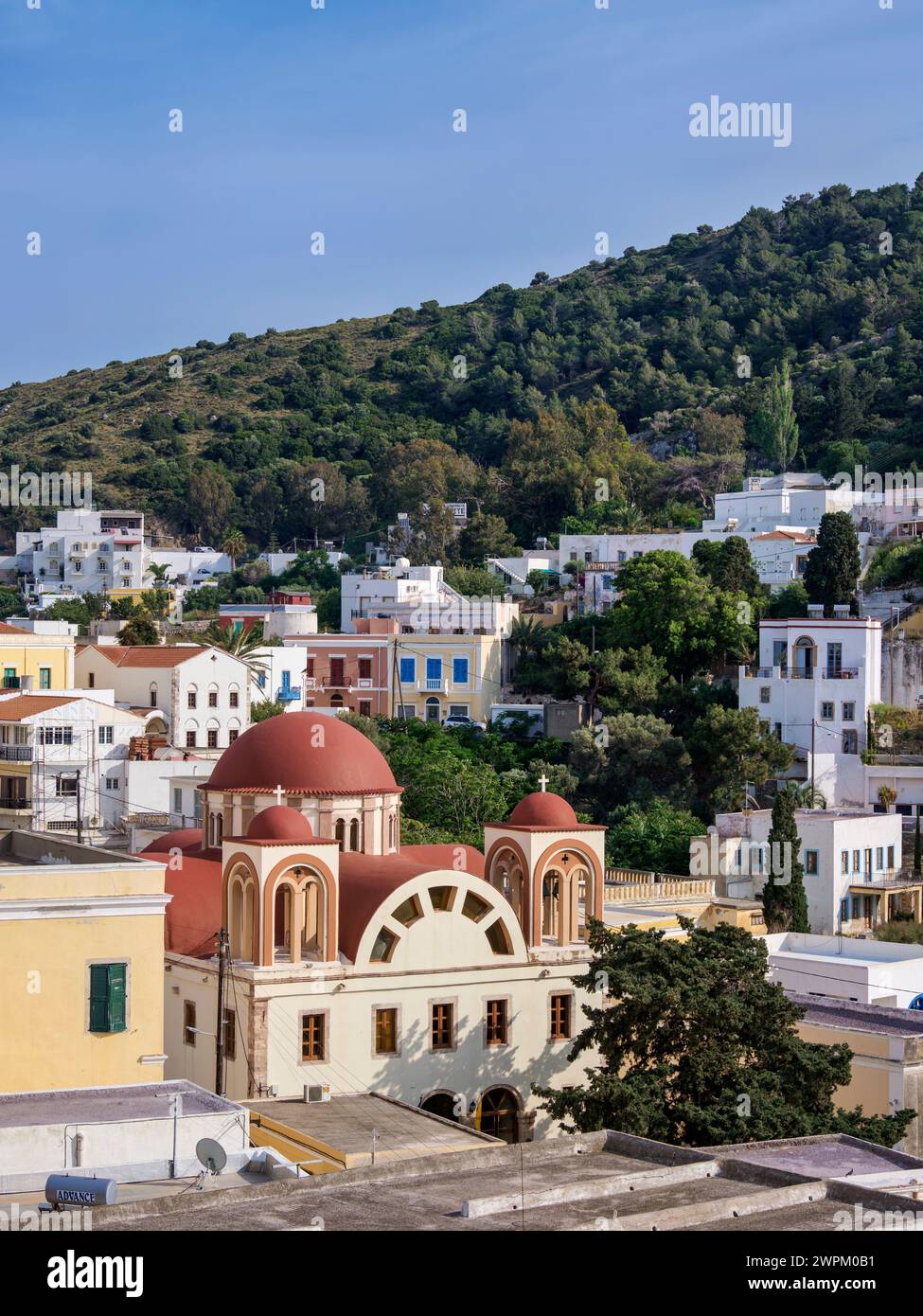 Church of the Annunciation, Platanos, Agia Marina, Leros Island, Dodecanese, Greek Islands, Greece, Europe Stock Photo