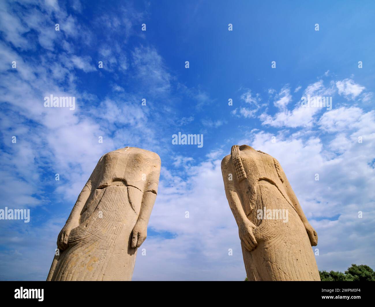 Sculptures of The Geneleos Group, Sacred Way, Heraion of Samos, UNESCO World Heritage Site,Ireo, Samos Island, North Aegean, Greek Islands, Greece Stock Photo