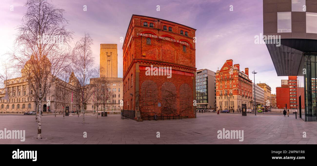 View of Mann Island Buildings, Liverpool City Centre, Liverpool, Merseyside, England, United Kingdom, Europe Stock Photo