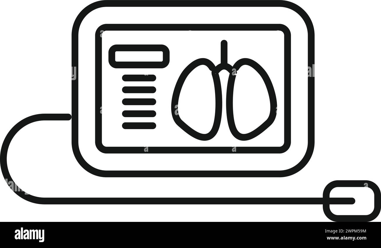 Lungs Xray scan icon outline vector. Human machine person. Individual ...