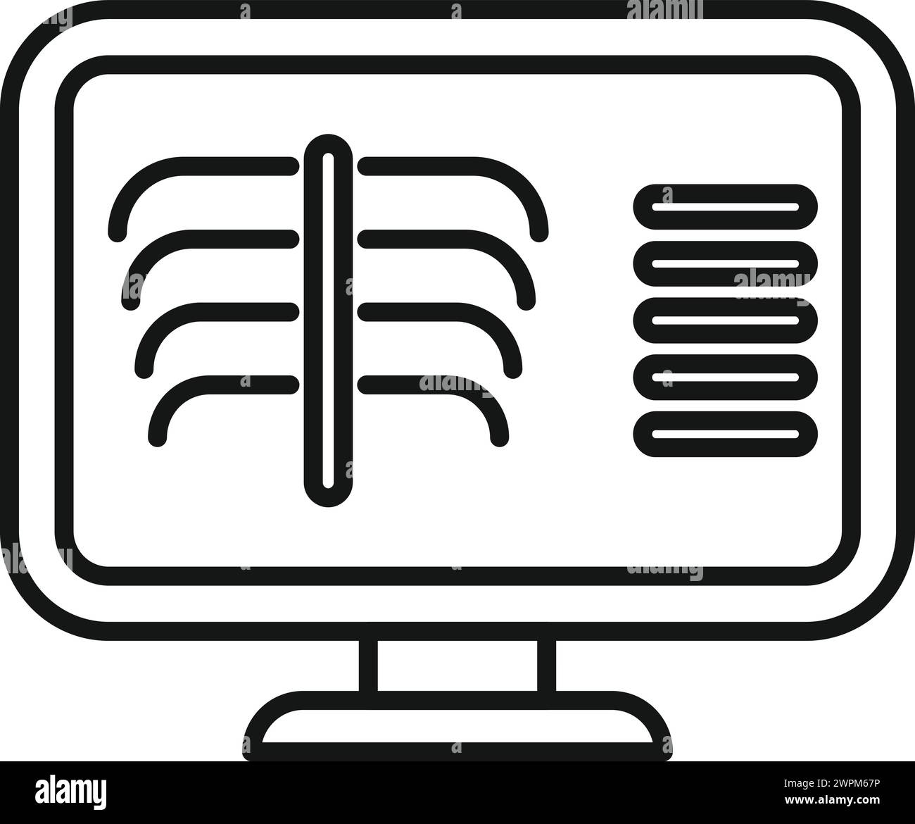 Image thorax icon outline vector. Person examination. Ward clinic beam Stock Vector