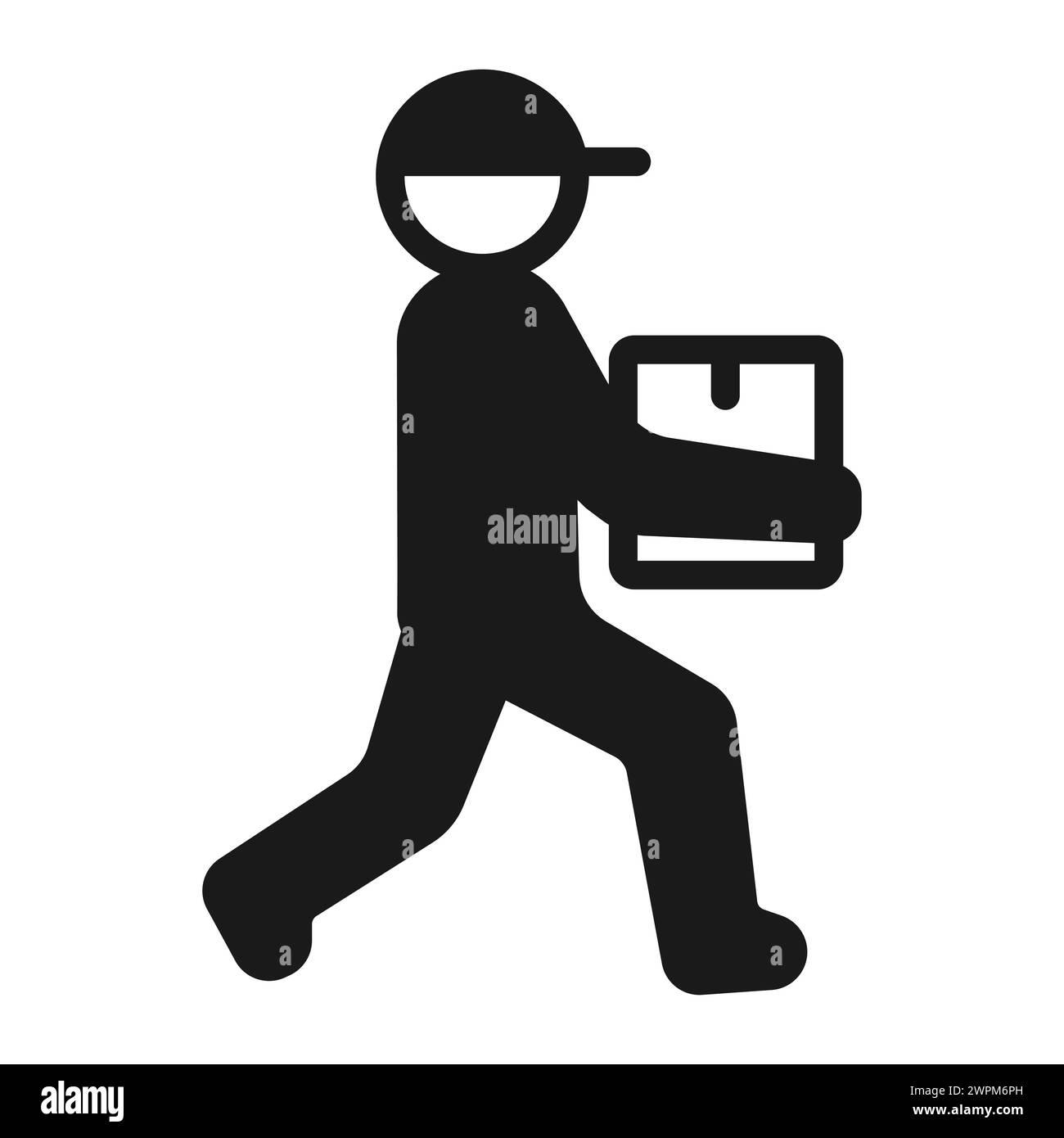 delivery man glyph icon isolated Stock Vector