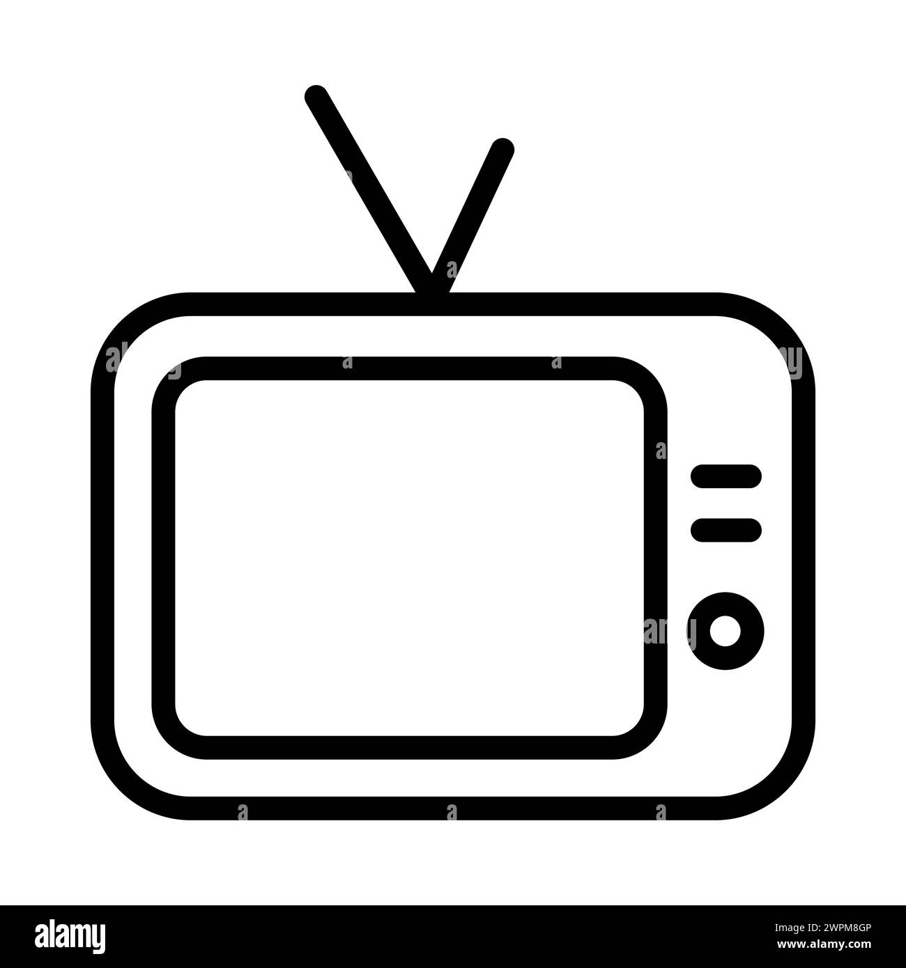 tv set outline vector icon isolated Stock Vector