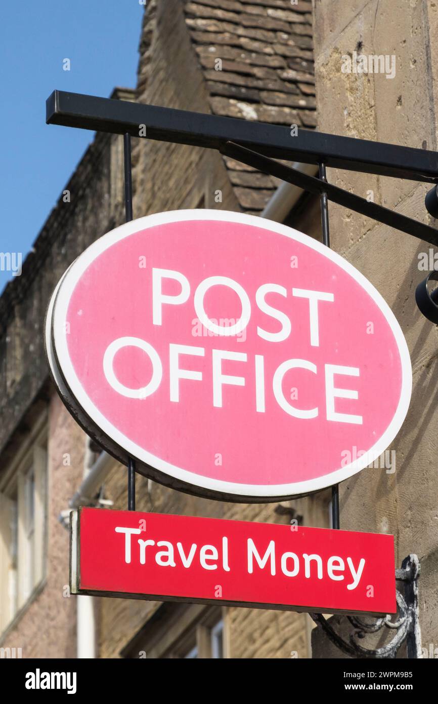 Around Corsham a Wiltshire market town. The Post office sign Stock Photo