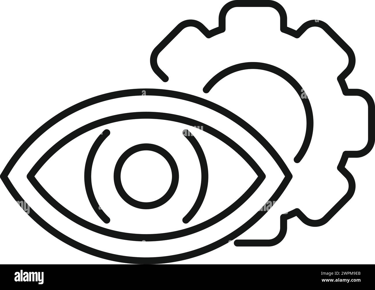Eye care cog icon outline vector. Random access. Capacity camera module