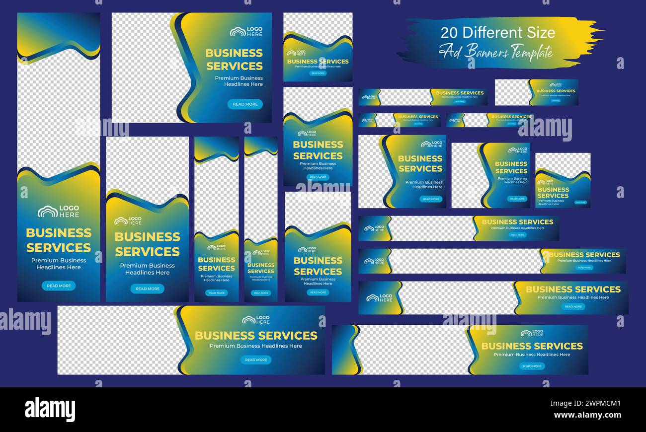 Modern web header banner template. horizontal and vertical web ads