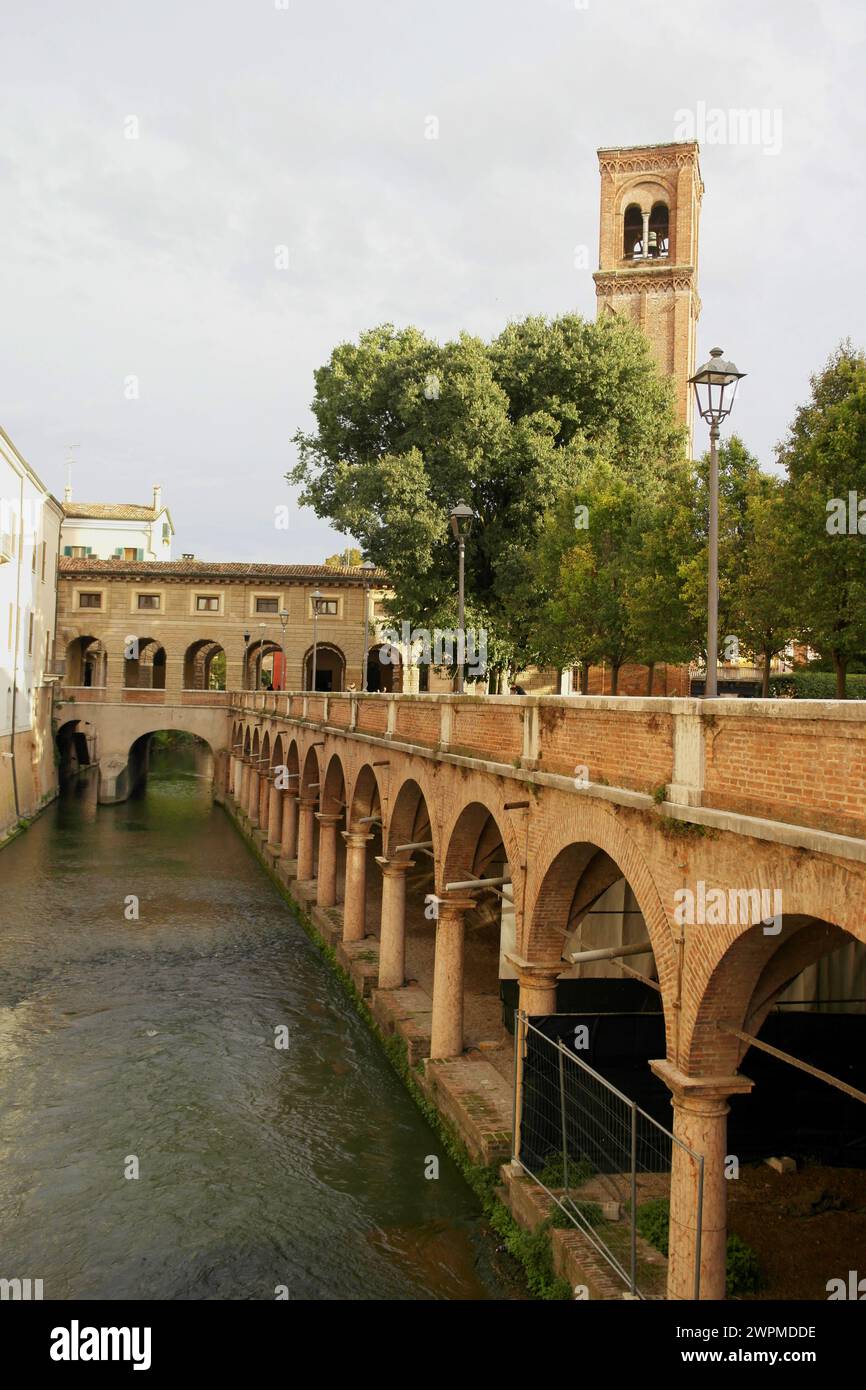 Vertical view on the Loggia di Giulio Romano or Pescherie in Mantua, Lombardy, Italy Stock Photo