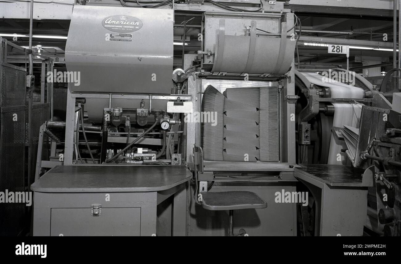 1950s, historical, machine Camas wood mill, USA. made by American