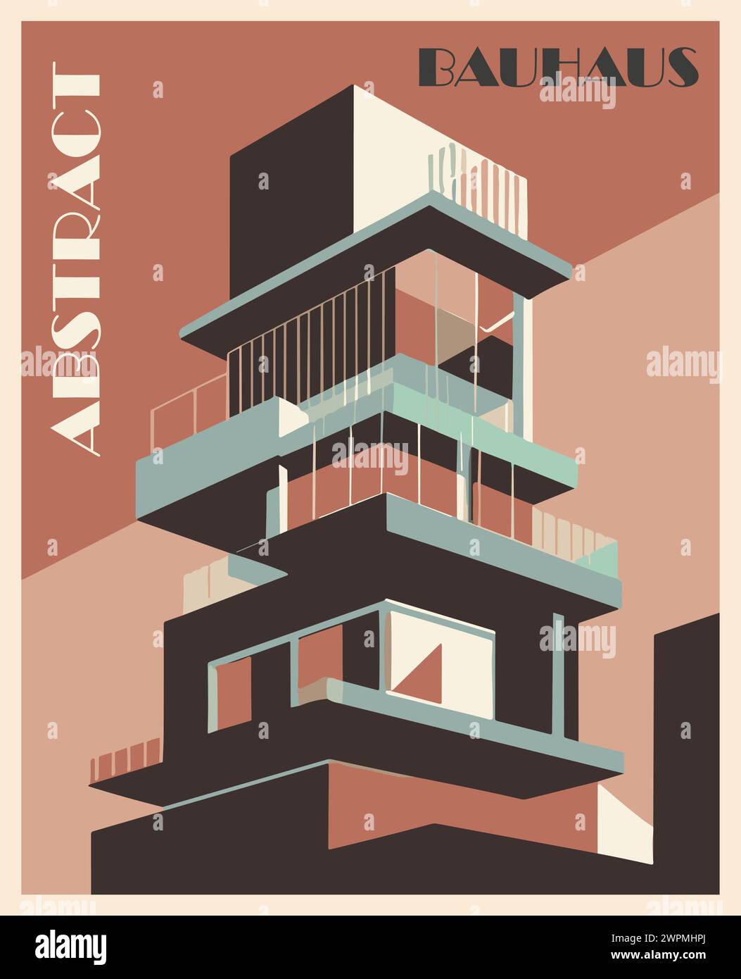 Modern Abstract Bauhaus style vector art poster Stock Vector Image ...