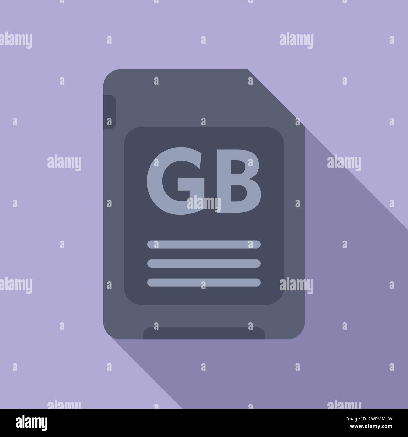 GB flash memory board icon flat vector. Machine solid. Backup ssd Stock Vector
