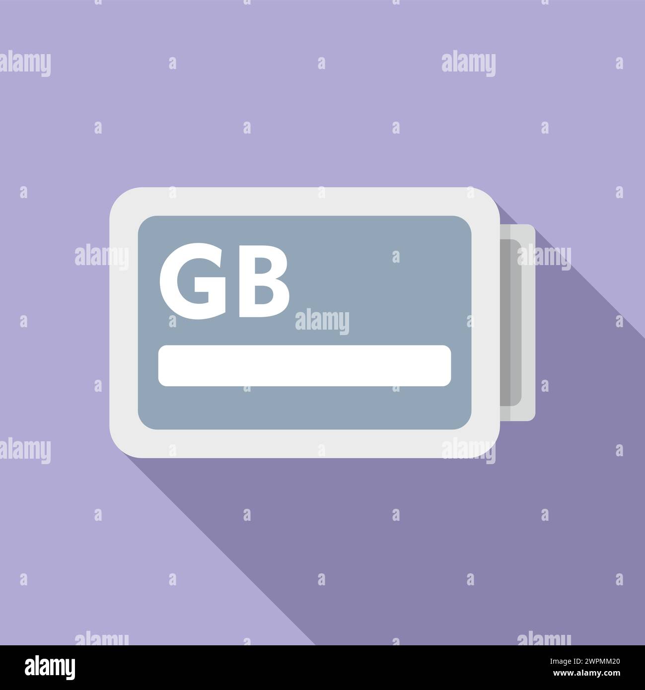 GB memory board icon flat vector. Focus solid machine. Card equipment Stock Vector