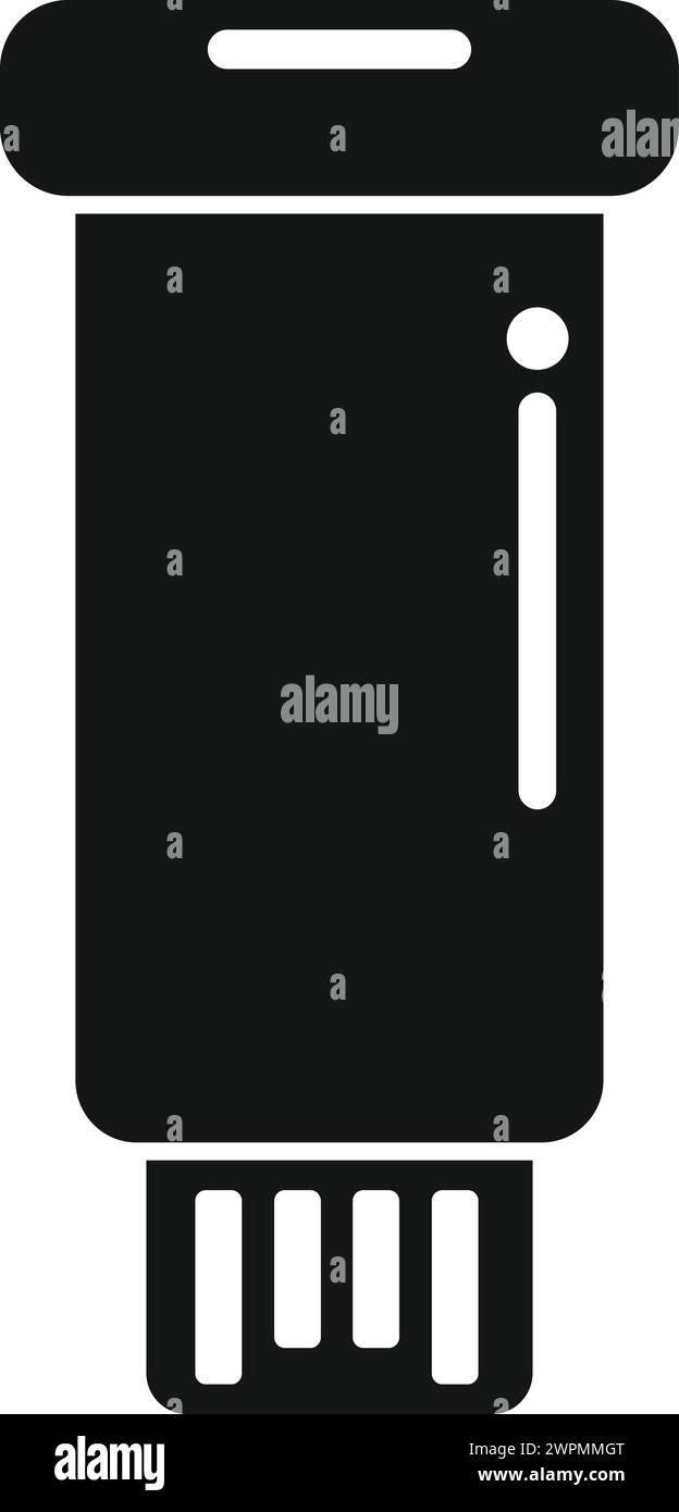 Usb flash memory icon simple vector. Machine micro size. Database ...