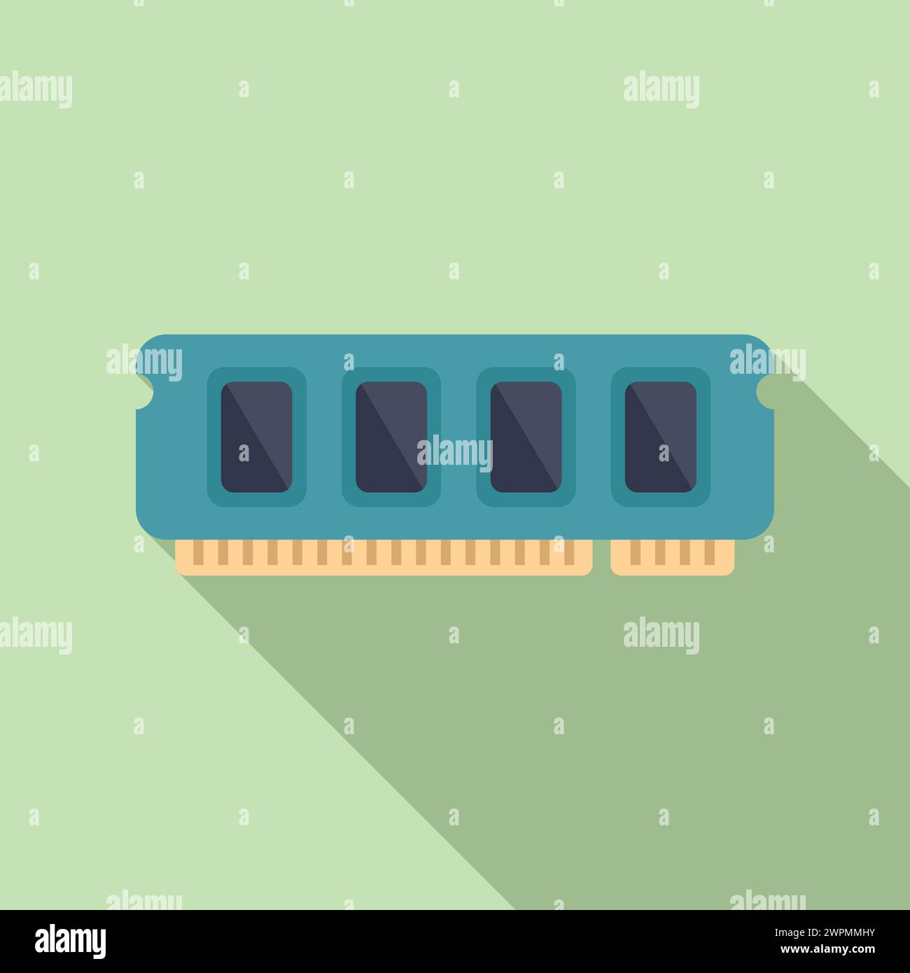 Memory board icon flat vector. Solid digital storage. Data center backup Stock Vector