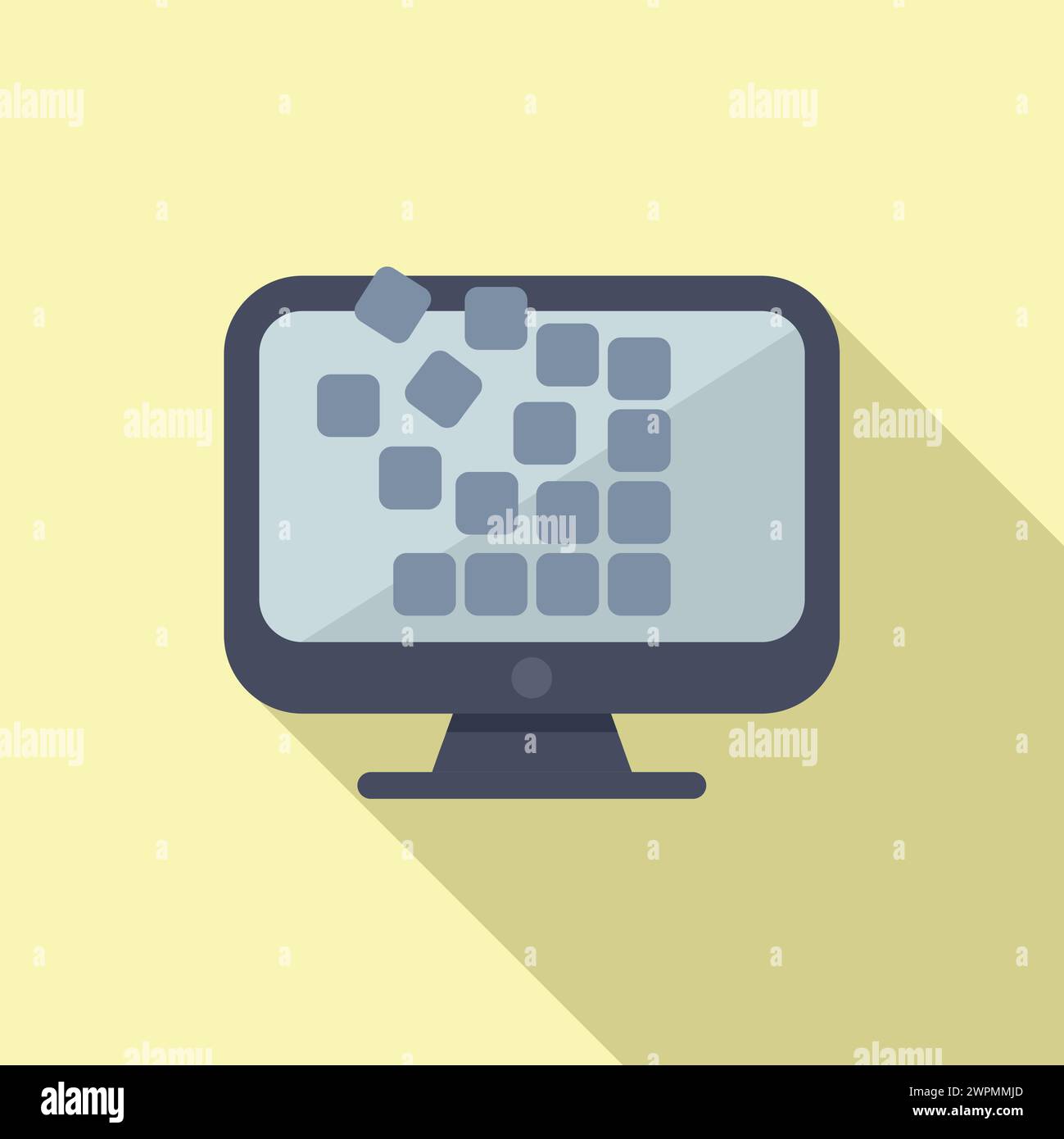 Monitor data storage icon flat vector. Shutter cloud. Data center ...