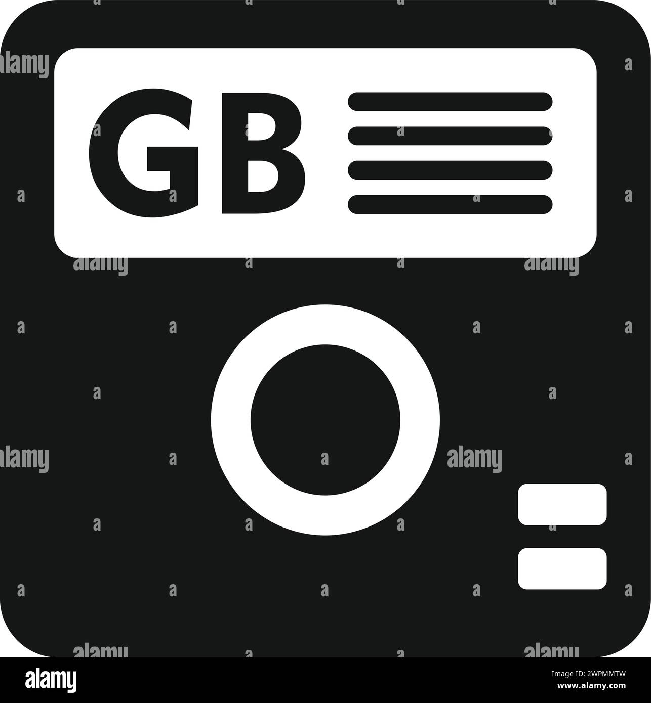 GB board icon simple vector. Archive state backup. Computer disk state Stock Vector