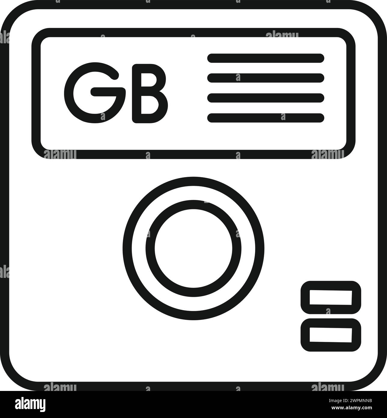 GB board icon outline vector. Archive state backup. Computer disk state Stock Vector