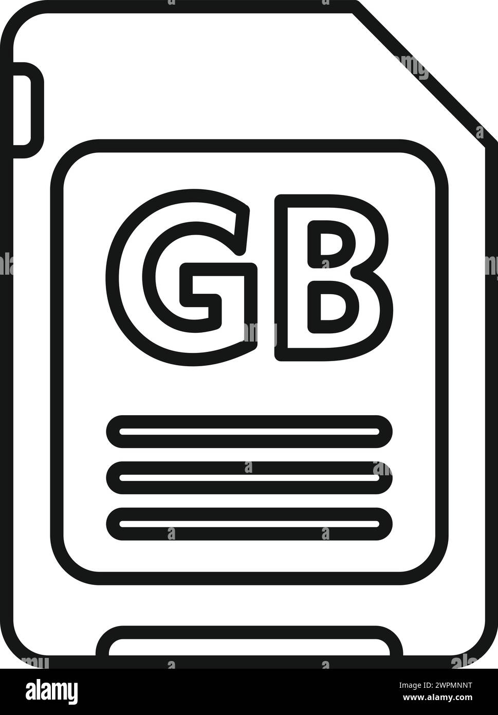 GB flash memory board icon outline vector. Machine solid. Backup ssd Stock Vector