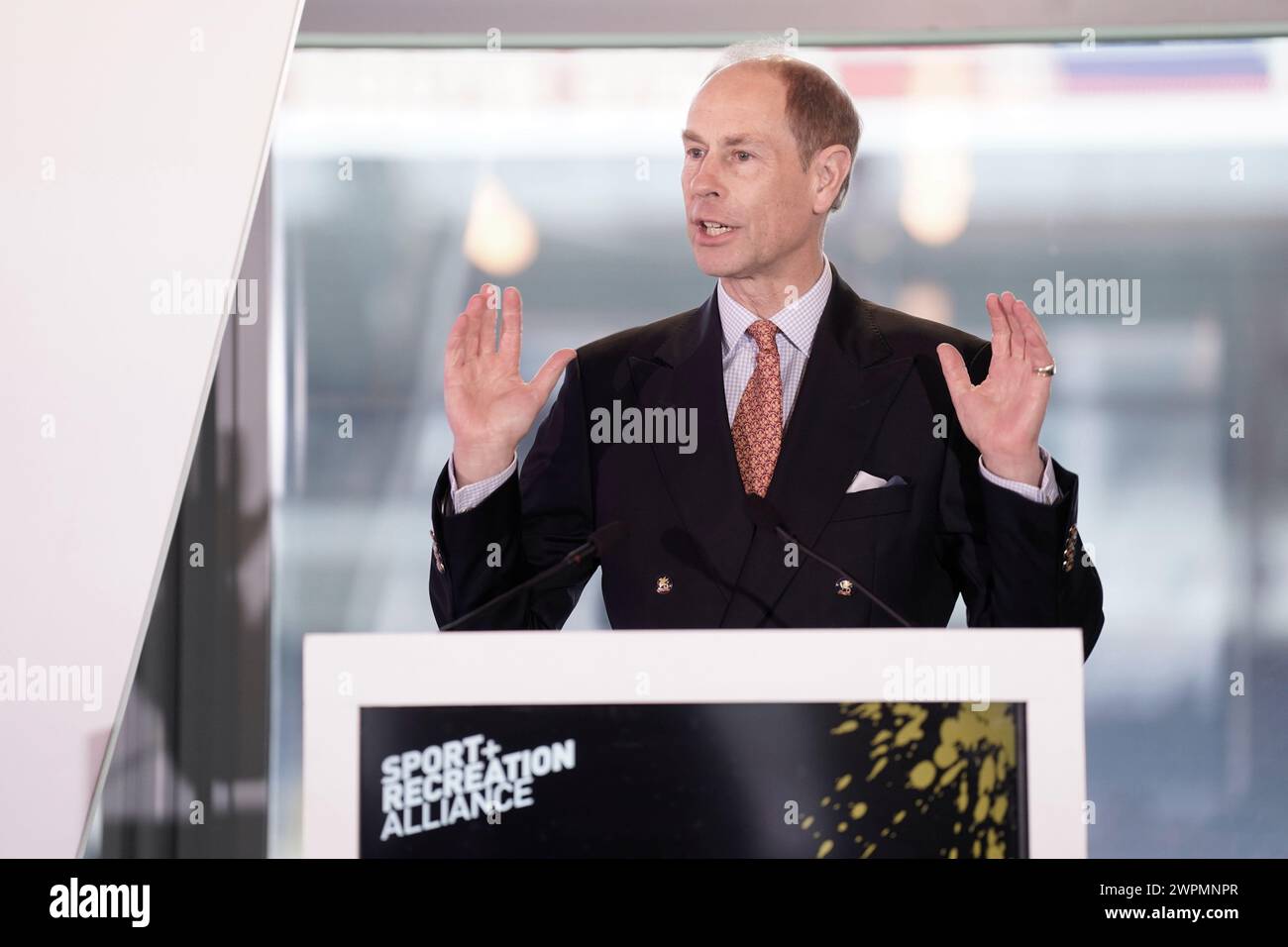 The Duke of Edinburgh speaks during the Community Sport and Recreation