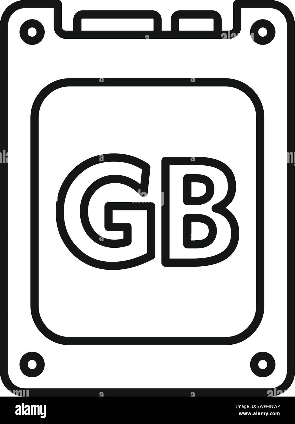 Memory card icon outline Black and White Stock Photos & Images - Alamy