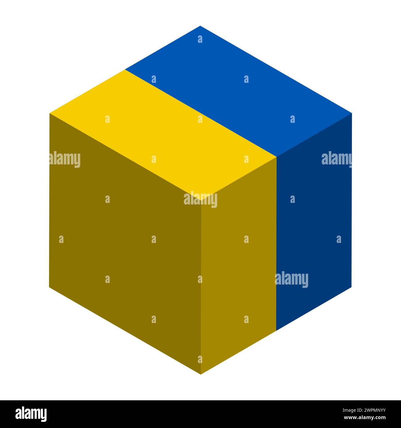 Ukraine flag - isometric 3D cube isolated on white background. Vector ...