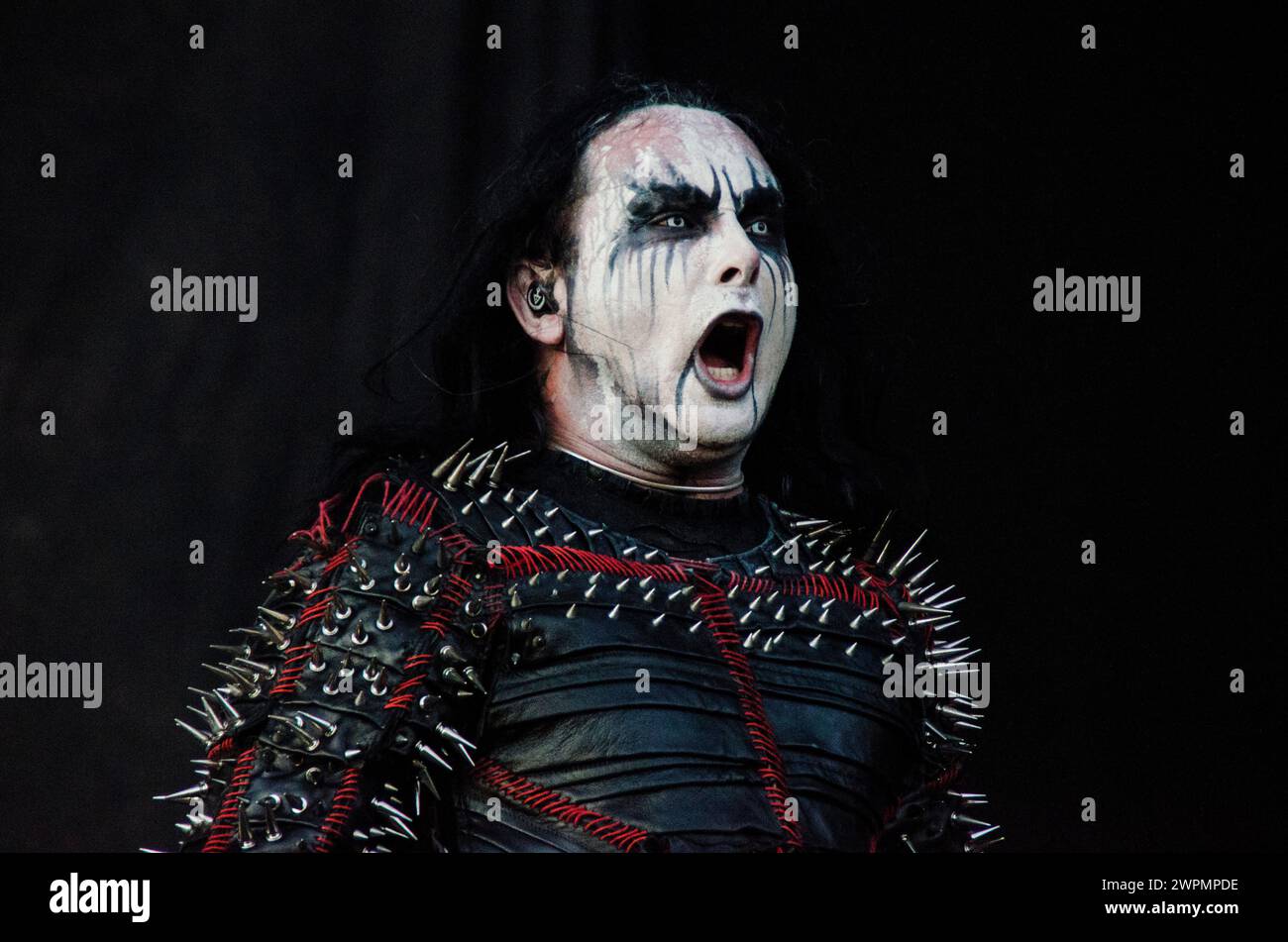 Dani Filth (Daniel Lloyd Davey) of Cradle of Filth performing at Release Athens Festival in Plateia Nerou / Greece, July 2022 Stock Photo